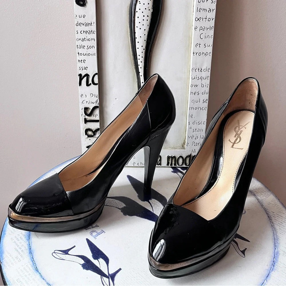 Patent Leather Ysl Trainers Ladies YSL Black Patent Leather